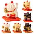 thumbnail image 2 of Waving Cat Ornament Safe Decorative Stylish Japanese Lucky Cat Solar Powered for Office, 2 of 7