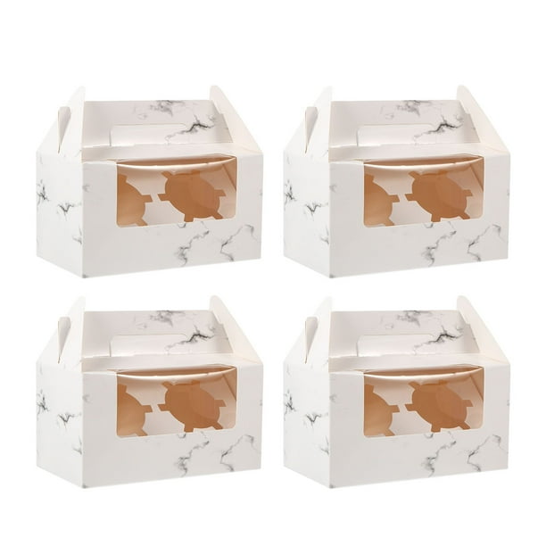 EeaseMX 10 cajas de almacenamiento para pasteles, caja de pastel marmolada, caja de postre, contenedor de papel para pasteles