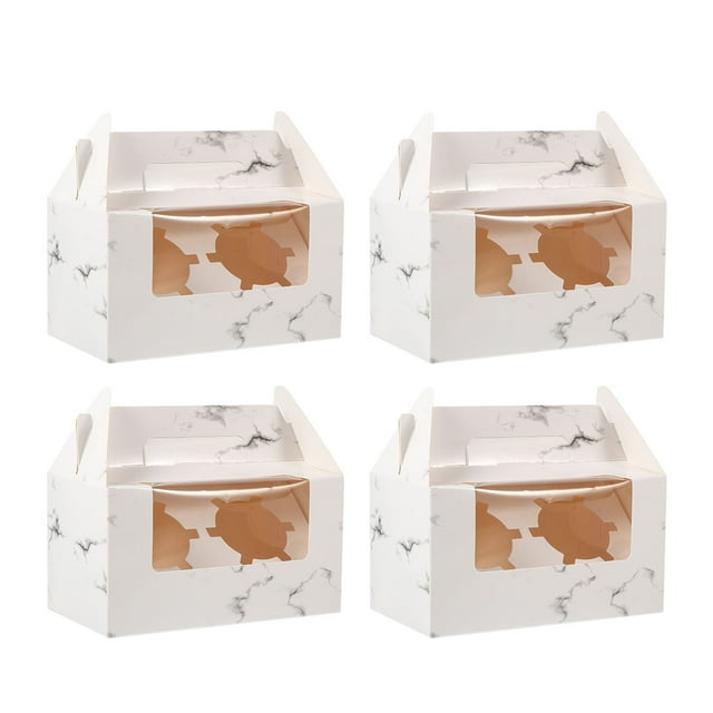 10Pcs Cake Storage Box Marbling Cake Box Dessert Box Paper Cake Container