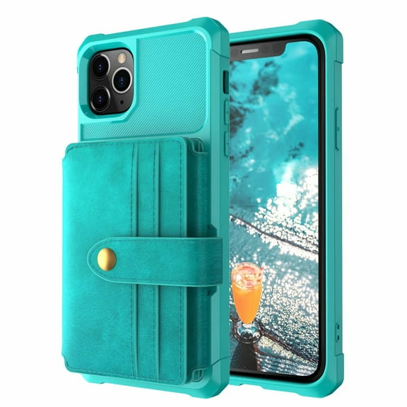 iPhone 11 Pro Wallet Case, Dteck Leather Heavy Duty Hard Silicone Shockproof Case Card Holder Stand Protective Cover For Apple iPhone 11 Pro 5.8 inch,Green