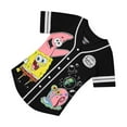 thumbnail image 4 of SpongeBob SquarePants Women's Baseball Jersey, Graphic Print SpongeBob Baseball Shirt Black White - S, 4 of 5