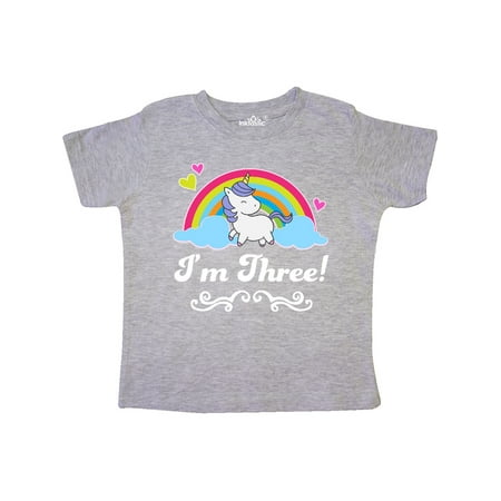 

Inktastic 3rd Birthday Rainbow with Unicorn Gift Toddler Toddler Girl T-Shirt