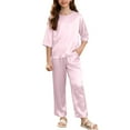 thumbnail image 4 of Cethrio Girls Long Sleeve Pajama Sets, Two Piece Soft Comfy Pullover Sleepwear Loungewear Pink Size 10-12, 4 of 4