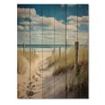 thumbnail image 3 of Designart "Bathing in the Ocean III" Nautical & Beach Print on Natural Pine Wood, 3 of 5