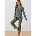 thumbnail image 2 of DARING DIVA Women's Button Up Tops with Pants Pajama Sets XS Gray, 2 of 6
