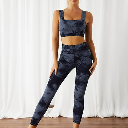 

Women‘s Tie Dye Workout Top & Bottoms Sets Fitness Yoga Sports Bra & Leggings Set