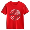 thumbnail image 3 of T-shirt Graphique de Baseball pour Garçons et Filles, Col Rond, Manches Courtes, pour Adolescents, Rouge 130/5 Y-6 Y, 3 of 3