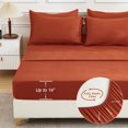 thumbnail image 5 of King Size Comforter Set with Sheets Burnt Orange - 7 Pieces Bed in a Bag Boho Soft Lightweight Bedding Sets, Terracotta Rust Tassel Bed Set with Comforter, Sheets, Pillowcases & Shams, 5 of 8