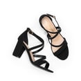 thumbnail image 4 of DREAM PAIRS Zapatos de Tacón con Correa al Tobillo en Nubuck Negro, Tacón de 7.5 cm, 4 of 8