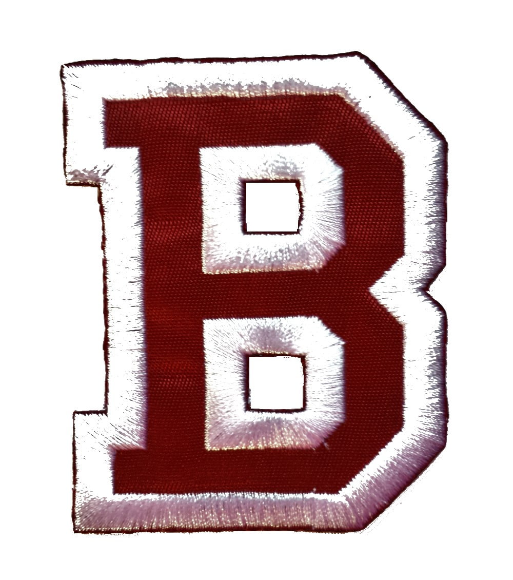 Varsity Letters and Numbers Red With Edge Color Embroidered Iron on Patch  Applique College Letterman Monogram 