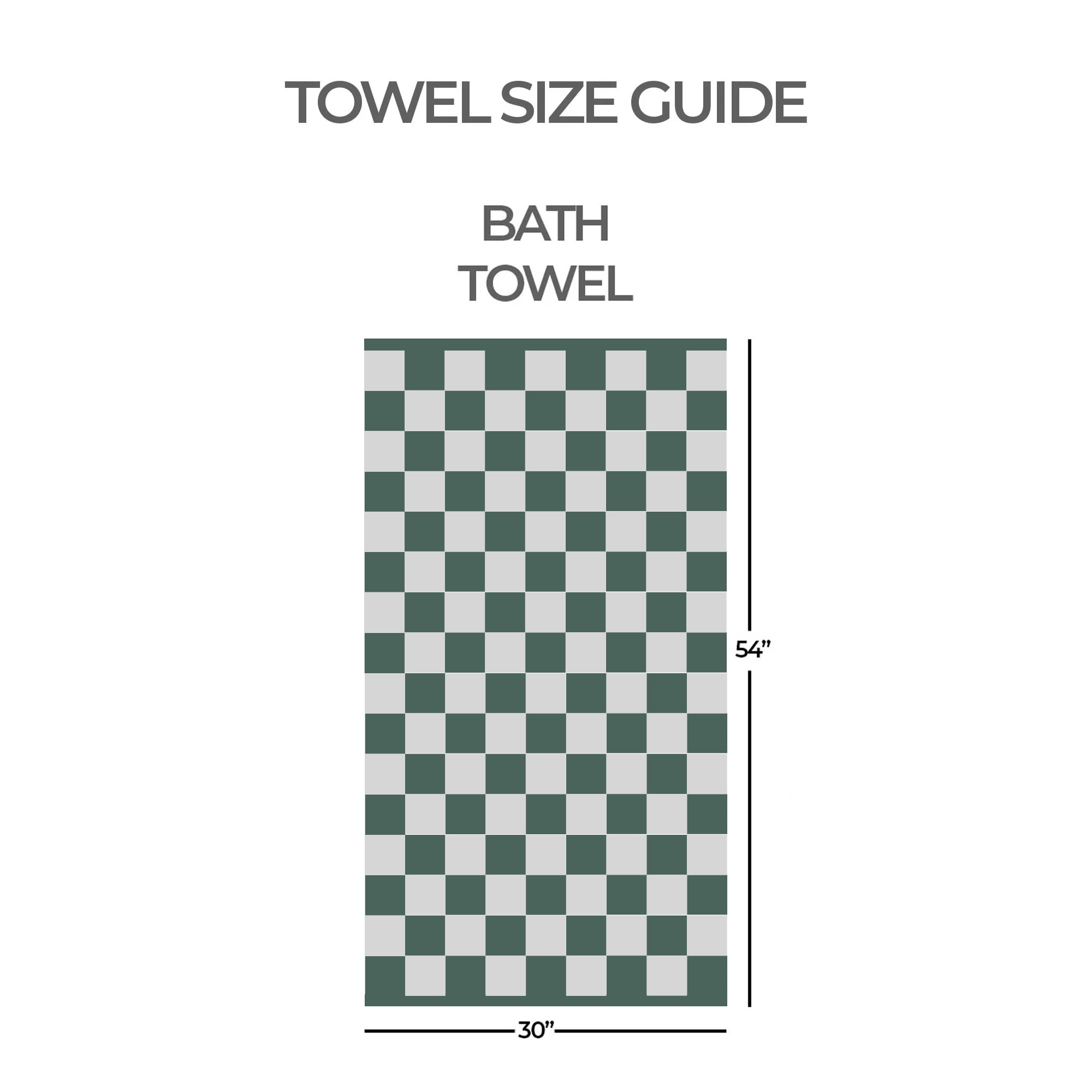 Mainstays Performance Checkered Bath Towel, 54" x 30", Sage - Pack of 4