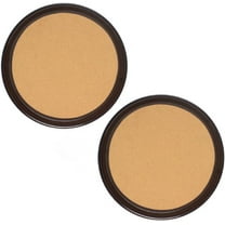TrueCraftware- Set of 2 Round 16” Anti-Slip Serving Tray with Cork Surface Brown Color- Multi-Purpose Serving Trays Food Server Food Service Trays for Restaurant Parties Breakfast Cafe Bar