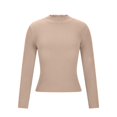 thumbnail image 5 of Women's Slim Fit Turtleneck Sweater, Lightweight Knit Pullover, Fall Winter Casual Top, Ribbed Knit Shirt, Everyday Basic Sweater, Cozy Crewneck Sweater Khaki L, 5 of 6