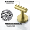 thumbnail image 2 of AITINKAN Bathroom Robe Hook Round Towel Hook in 304 Stainless Steel Brush Gold-4 pack Stainless Steel Finish, Nickel Finish, 2 of 5