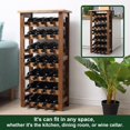 thumbnail image 3 of LDHF Wooden Wine Rack, 7 Tire Floor Wine Storage Rack, 28 Bottles Holder, Free Standing Display Rack for Kitchen, Pantry, Cellar, Natural Free Standing Floor Wine Rack, 3 of 4