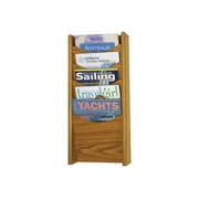 Safco® 5-Pocket Wood Literature Display Rack, Medium Oak