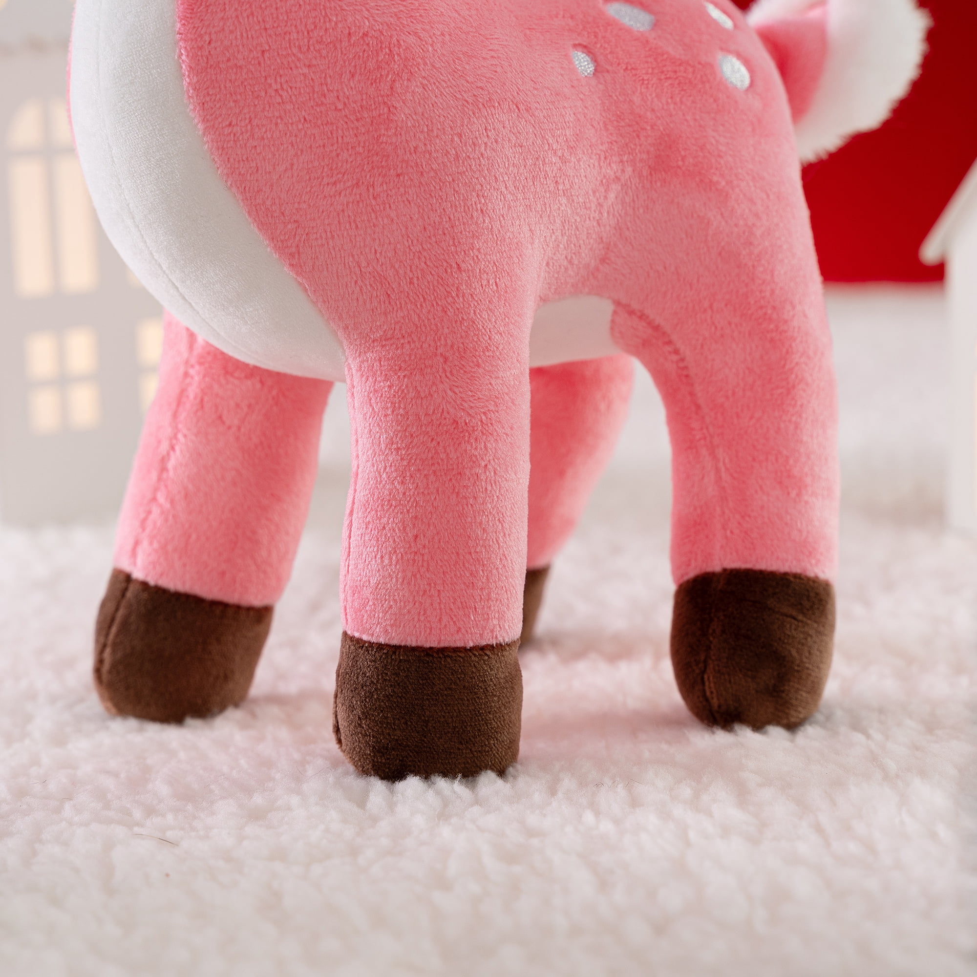 Lazada Sika Deer Stuffed Animal Toys Plush Christmas Deer Christmas Decoration Christmas Toy Pink 12