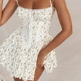 thumbnail image 5 of Eternatastic Women's Lace Mini Corset Dress Sleeveless Square Neck Bustier A-line Dresses, 5 of 8