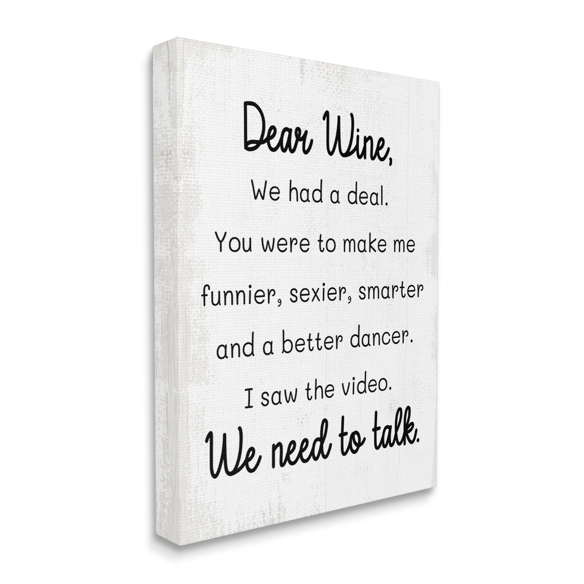 Stupell Industries Dear Wine Need to Talk Inspirational Painting Gallery Wrapped Canvas Art Print Wall Art, 16 x 20