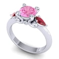 thumbnail image 2 of 2.50 Ct Stylish Round Cut Pink Sapphire & Red Ruby Gemstone Anniversary Ring for Women Solid 18K White Gold Size 8 by Diamond-Capitals, 2 of 8