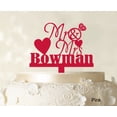 thumbnail image 1 of Personalized Mr & Mrs Wedding Cake Topper Personalized Pink Cake Topper Color Option Available 5-7 Inches Wide, 1 of 1