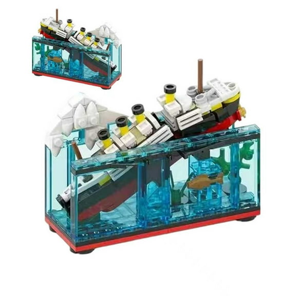 Sink and Break in Half Toy Building Blocks Set, Toys for Kids, Cruise Ship Model Toy, Model Ship Kit, Boat Bricks Kit 247 PCs