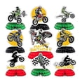 thumbnail image 1 of 9 piezas de decoraciones de cumpleaños para motocicletas, centros de mesa en forma de panal, 1 of 5