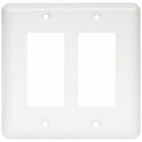 Brainerd W10252-W White Stamped Double GFCI Cover Plate