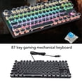 thumbnail image 3 of 87 Key Wired Gaming Keyboard, RGB Backlit Mechanical Keyboard with Round Hat Design, Water Proof USB Computer Keyboard, for Computers Plug & Play, 3 of 7