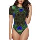 thumbnail image 1 of Fotbe Peacock Feathers Body de Mujer con Cuello Redondo y Mangas Cortas, Sin Mangas Ajustado, Suave, Cómodo y Básico-Large, 1 of 7