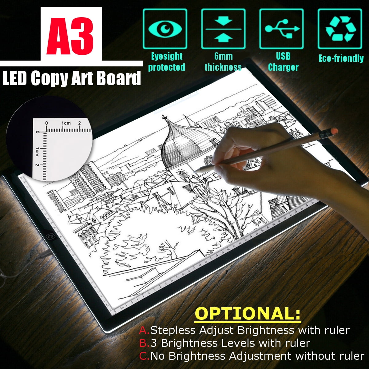 Ultra-Thin A4 LED Light Box Painting Tracing Board Tablet Sketch Boards USB K3C0 Ultra-Thin A4 LED Light Box Painting Tracing Board Tablet Sketch Boards USB K3C0