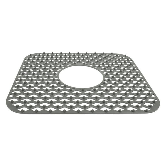 FOMIYES Silicone Hollow Drain Mat Grey 1Pack For Kitchen Use