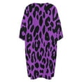 thumbnail image 5 of Purple And Black Cheetah Print Sleepshirts For Sleeping Travels Loose Sleepdress Pajama Dress Soft Nightdress Sleepwear, 5 of 7