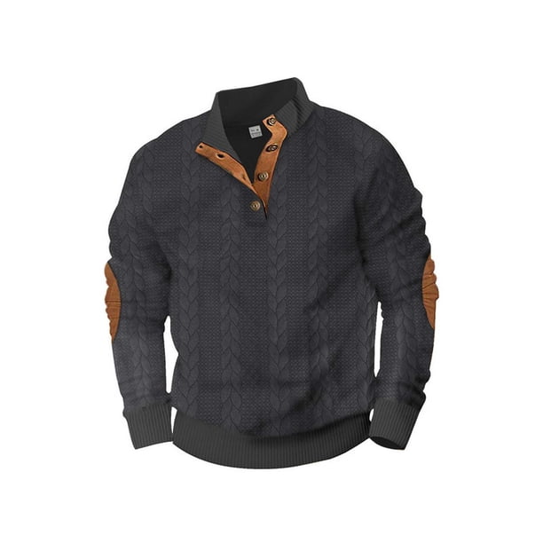 Blusa y camisa de cuello alto de manga larga para hombre, blusa holgada de cuello alto para hombre, blusa de acrílico para hombre