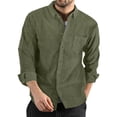 thumbnail image 2 of Spring Tops for Women Mens Shirts with Pockets Men Casual Turndown Long Sleeve Solid Pocket Cardigan Button Down Shirt Men Clothes, 2 of 7