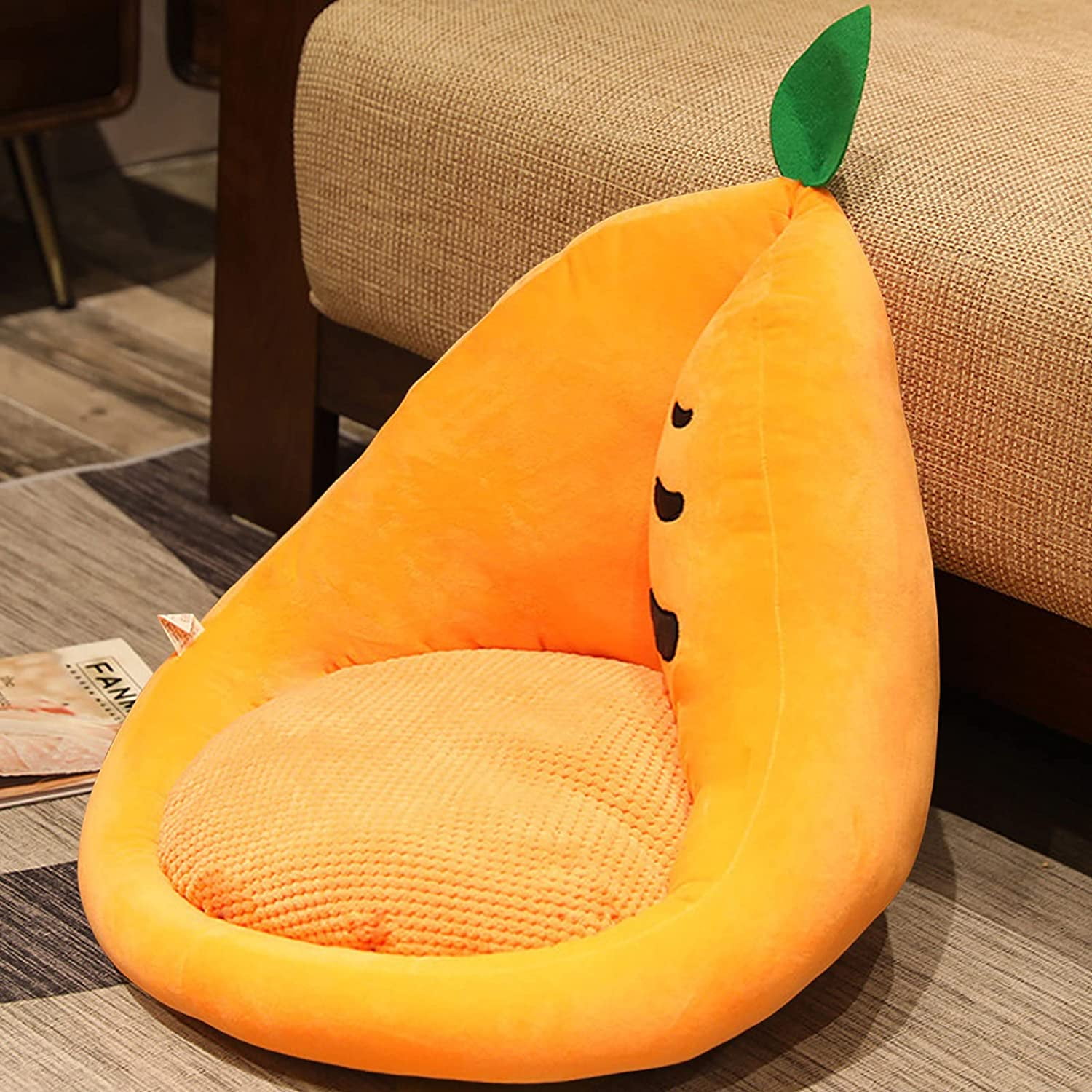Cute Fruit Shaped Chair Cushion Thicken Plush Seat Cushion Chair Pad Back Support Armchair Pillow Seat Cushion for Office Chair Decor Home School Desk Chair Pillow 18.9 x15