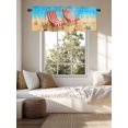 thumbnail image 4 of Kitchen Valances for Window, Summer Beach Loungers Blue Sky Light Filtering Rod Pocket Valance Curtain, Seaside Sea Star Shells Short Curtains Window Topper for Bedroom Bathroom Living Room 42x12in, 4 of 9