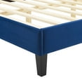 thumbnail image 5 of Platform Bed Frame, Twin Size, Blue Navy, Velvet, Modern Contemporary, Bedroom Master Guest Suite Room, 5 of 12