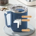thumbnail image 4 of Double Wall Insulated Stainless Steel Travel Mug with Lid and Handle 460ml Capacity, 4 of 8
