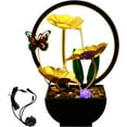 thumbnail image 2 of Pcapzz Tabletop Water Fountain USB Powered Tabletop Fountain with Natural Rocks and LED Ring Lights Desktop Waterfall Fountain Tabletop Humidifier for Indoor-butterfly-, 2 of 11