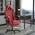 thumbnail image 2 of Huracan Gaming Chair with Footrest,Computer Office Chair with Massage Lumbar Support & Headrest, High Back Vintage Game Chair for Adults, Red, 2 of 8