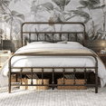 thumbnail image 2 of Topeakmart Metal Platform Bed with High Headboard and Footboard, Bronze, Queen, 2 of 10