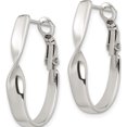 thumbnail image 2 of Sterling Silver Twisted Oval Omega Back Hoop Earrings (30 X 21) Made In China qe3751, 2 of 5