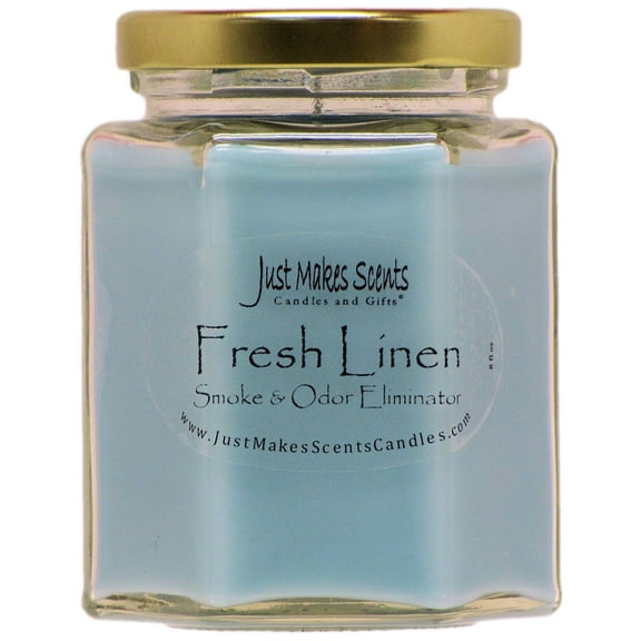 Just Makes Scents Fresh Linen Scented 8 oz Container Candle with 40 h Burn Time