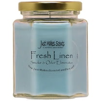 Just Makes Scents Fresh Linen Scented 8 oz Container Candle with 40 h Burn Time