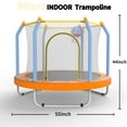 thumbnail image 5 of Mini Trampoline for Kids with Safety Enclosure Net, 55" Toddler Trampoline with No-Gap Safe Design, Segmart Recreational Trampolines for Birthday Gifts, Rebounder Trampoline with Ocean Balls, 5 of 6