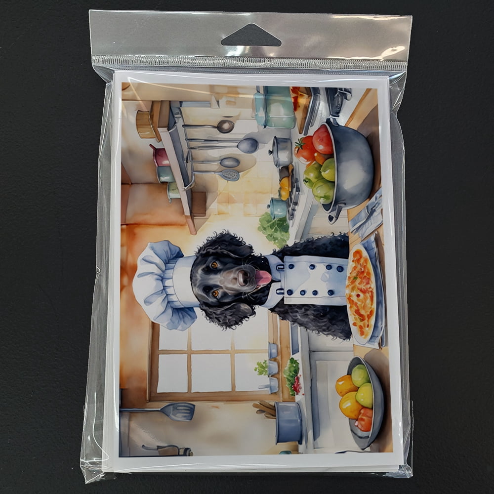 Curly-Coated Retriever The Chef Greeting Cards Pack of 8 7 in x 5 in