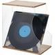 thumbnail image 1 of Soporte acrílico para discos, organizador de vinilos de madera, caja para guardar discos, estante para revistas y CD con tablero de madera, 1 of 7
