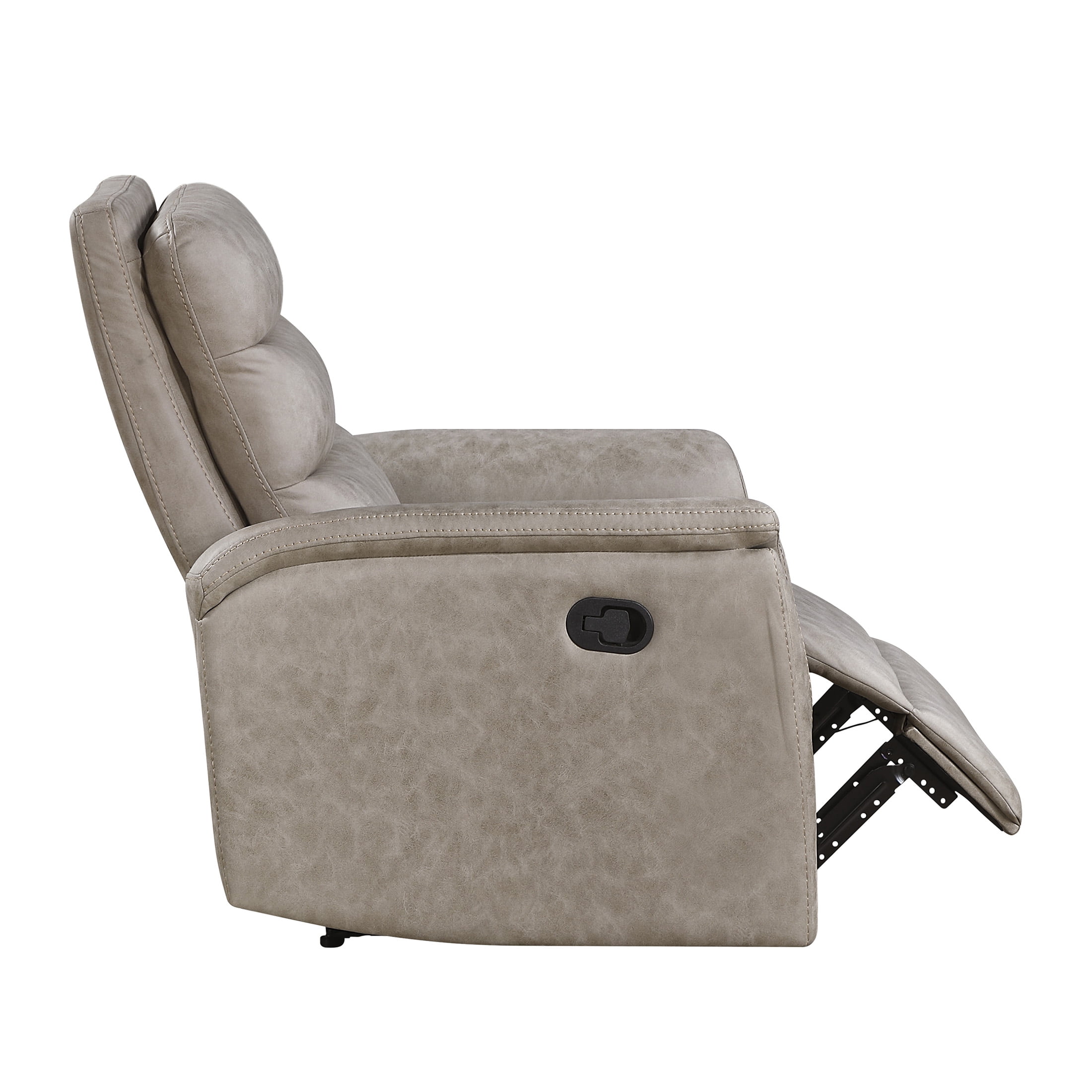 OakvillePark Solstice Microfiber Manual Reclining Chair, Taupe
