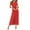 Red, variant on Women Summer Maxi Dresses Wrap Polka Dot Print Flowy Long Dress Casual Short Sleeve T Shirt Dress